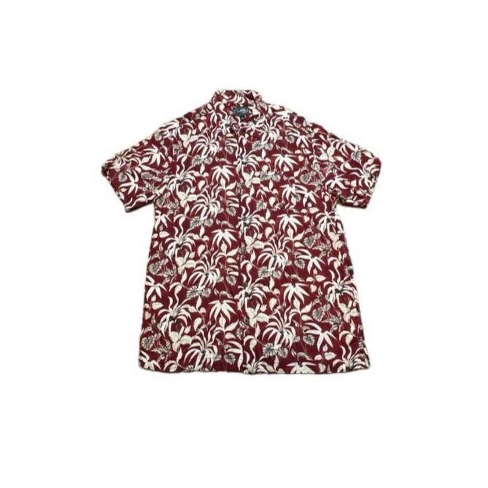 Steve and Barry's Classic‎ Hawaiian Shirt size Large L Red Short Sleeve